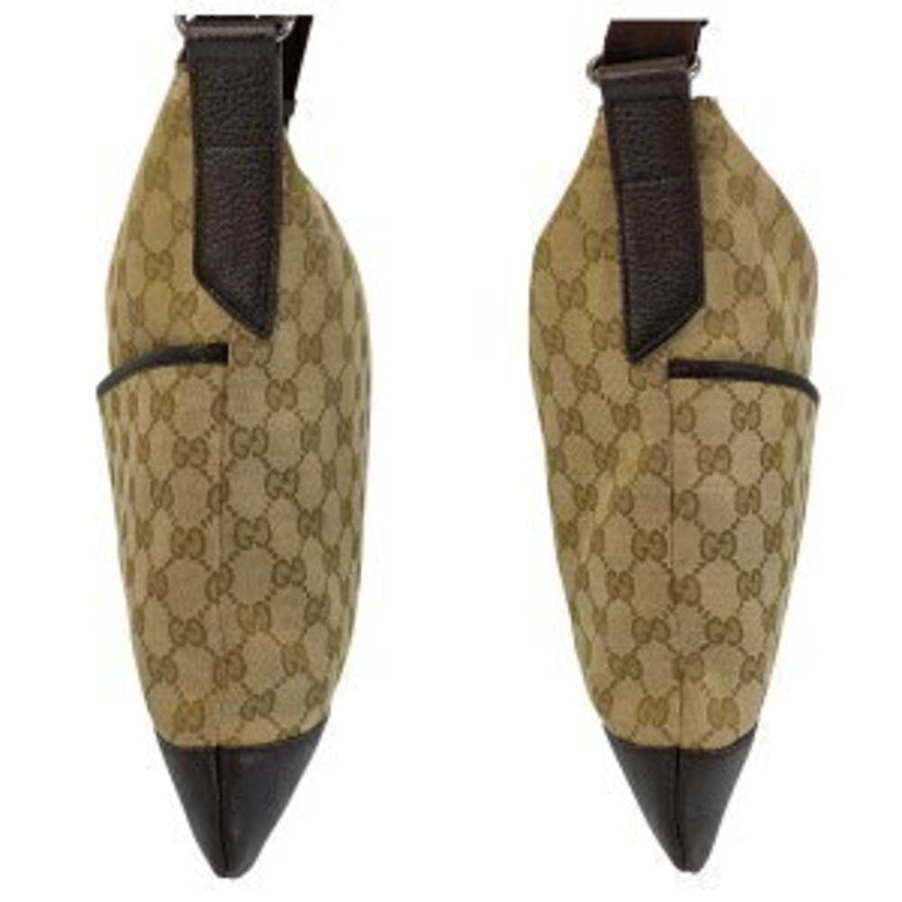 Gucci Bag Canvas Shoulder Beige GG Messenger Leather Tan Brown Crossbody - Picture 5 of 10